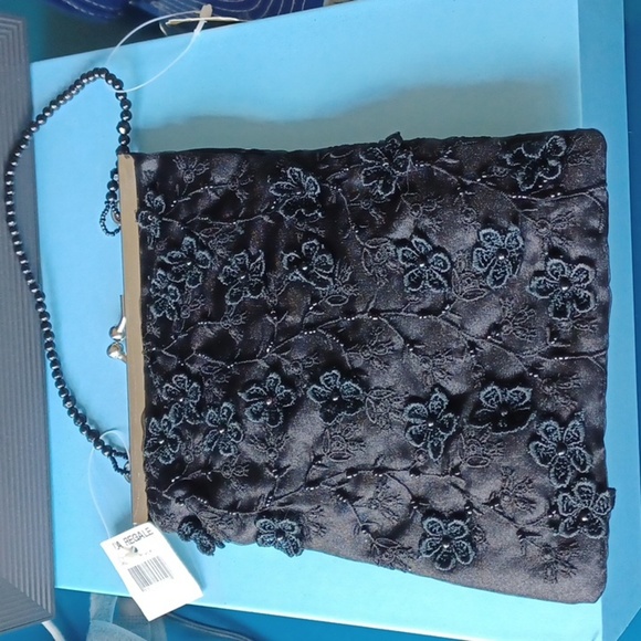 La Regale Handbags - Vintage La Regale Black Beaded Bag, NWT, 8"x6"
